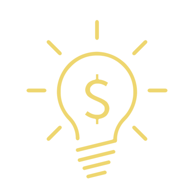 Drawing of a lightbulb with dollar sign